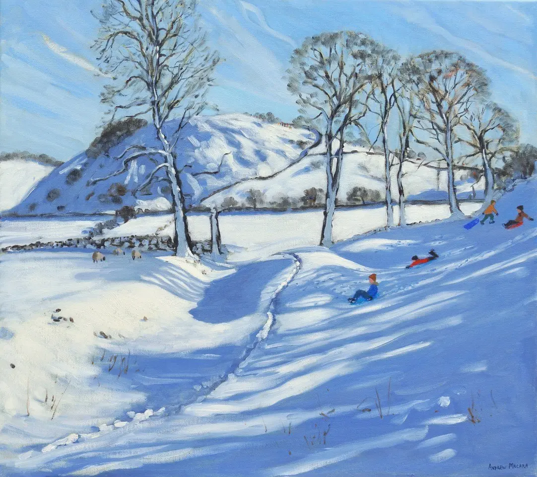 Andrew Macara - sheep and sledgers, alsop en le dale